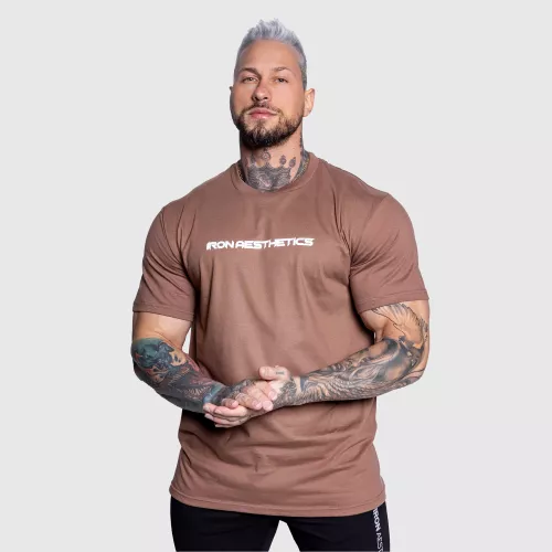 Pánské fitness tričko Iron Aesthetics Infinity, hnědé