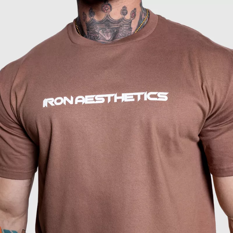Pánské fitness tričko Iron Aesthetics Infinity, hnědé-7