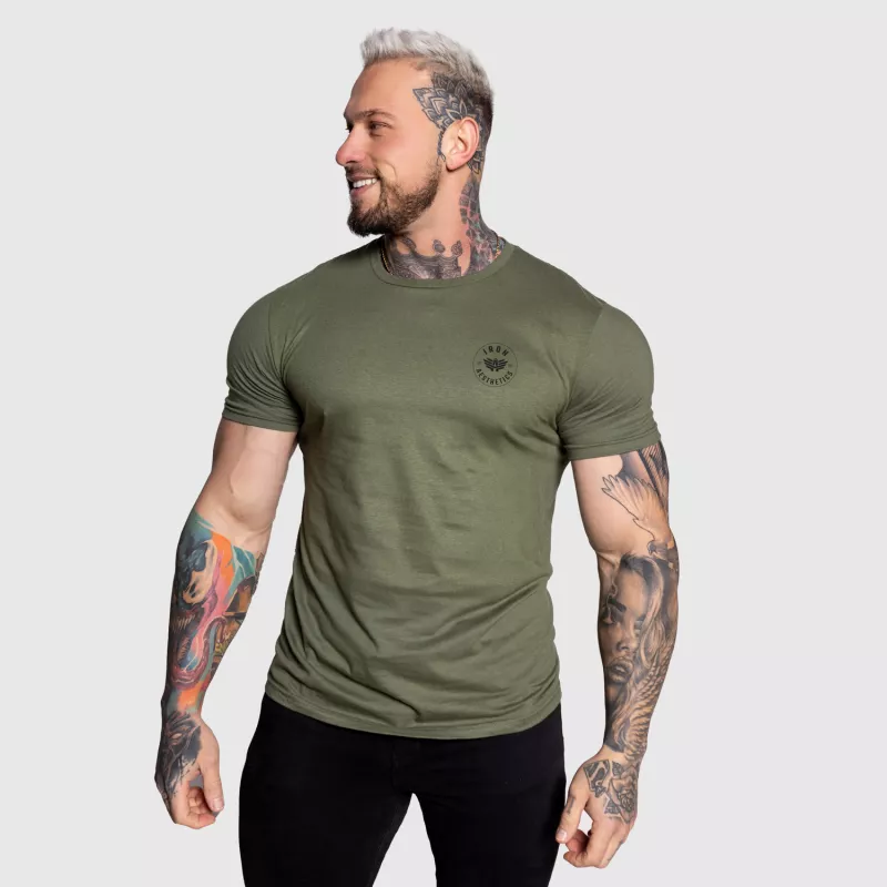 Pánské sportovní tričko Iron Aesthetics Circle, vojenská zelená-1