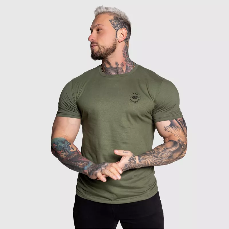 Pánské sportovní tričko Iron Aesthetics Circle, vojenská zelená-3