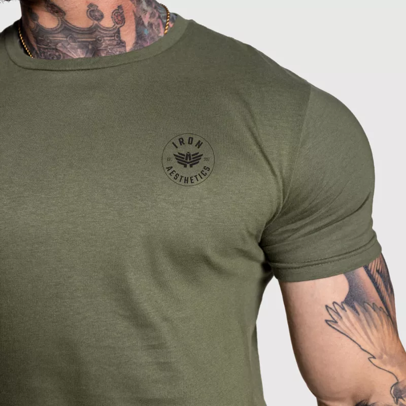 Pánské sportovní tričko Iron Aesthetics Circle, vojenská zelená-2