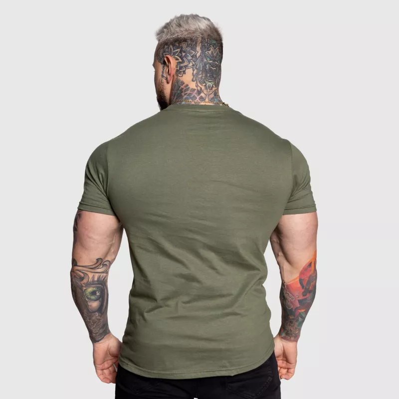 Pánské sportovní tričko Iron Aesthetics Circle, vojenská zelená-6