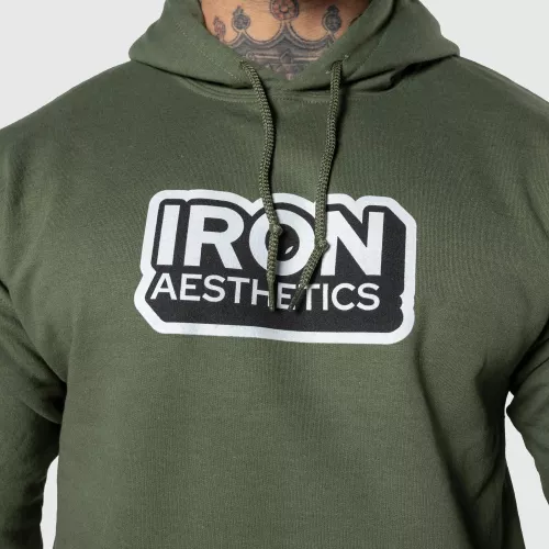 Mikina s kapucí Iron Aesthetics Iconic, vojenská zelená