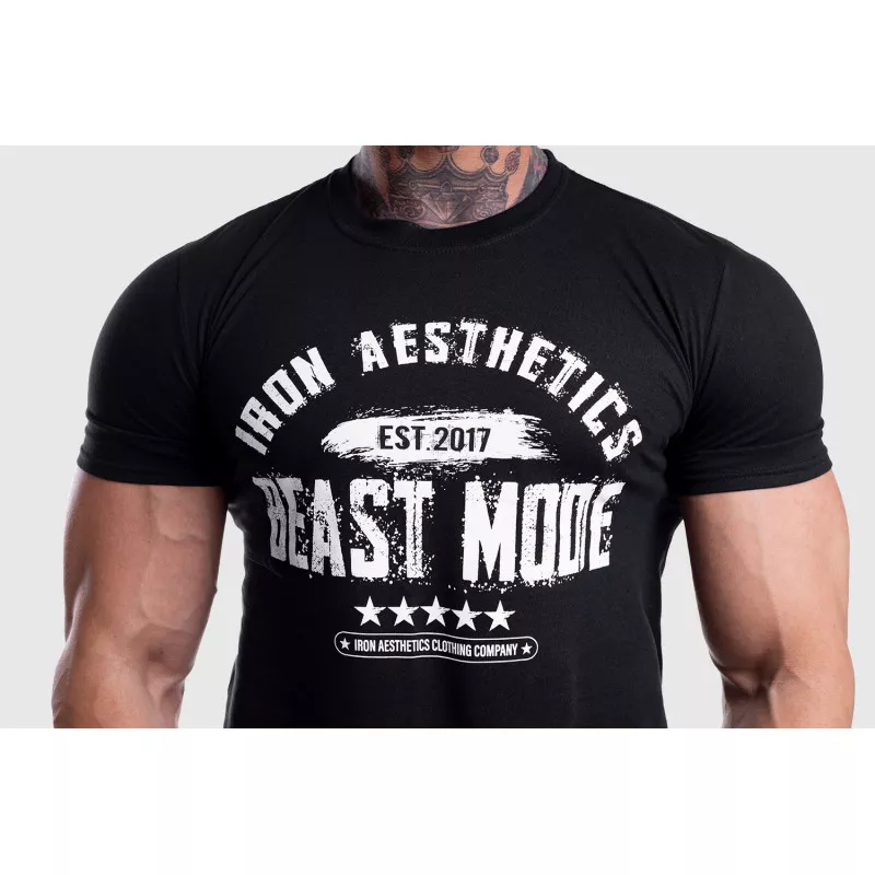 Pánské fitness tričko Iron Aesthetics Beast Mode Est. 2017, černé-3