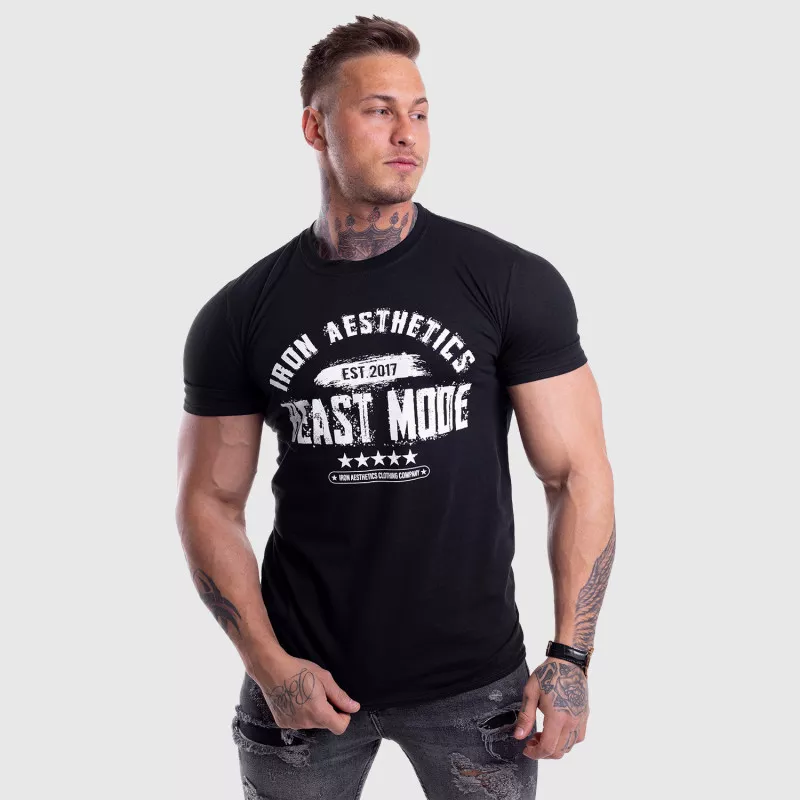 Pánské fitness tričko Iron Aesthetics Beast Mode Est. 2017, černé-6