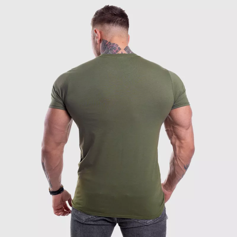 Pánské fitness tričko Iron Aesthetics Beast Mode Est. 2017, vojenská zelená-5