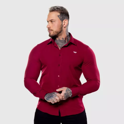 Strečová košile Iron Aesthetics Slim Stretch, bordová