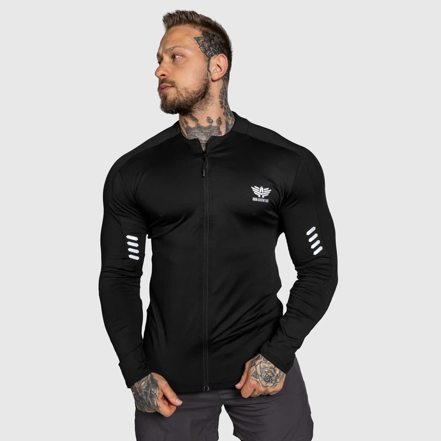 Sportovní top na zip Iron Aesthetics Unstoppable, černý-1