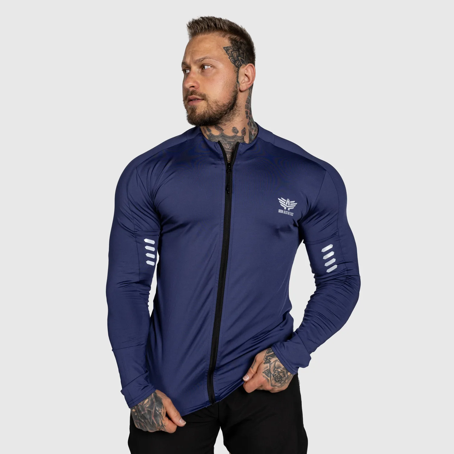 Sportovní top na zip Iron Aesthetics Unstoppable, modrý-1