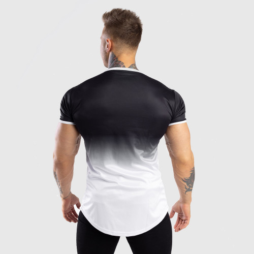 Pánské tričko Iron Aesthetics FADED STRIPES, černo - bílé