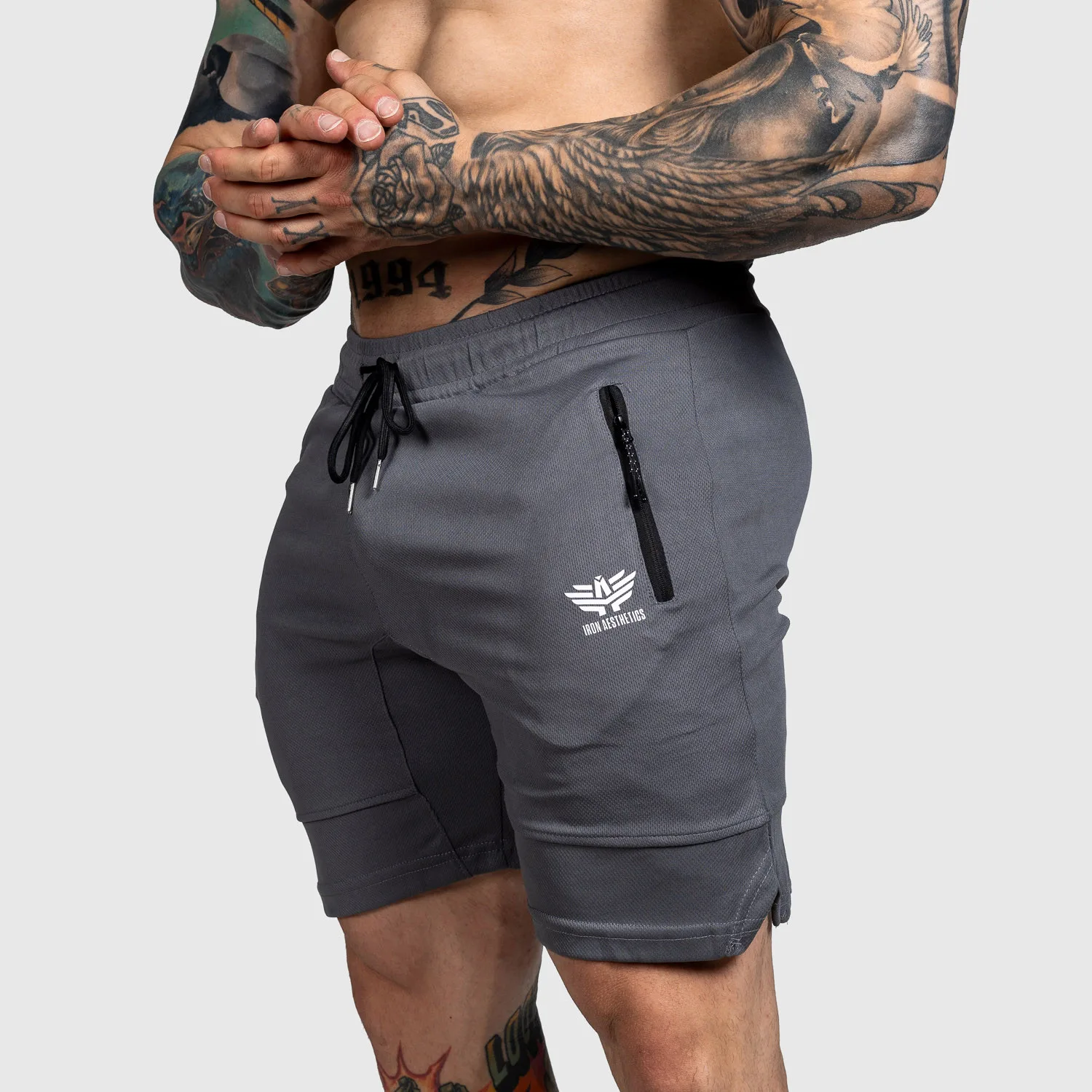 Sportovní šortky Iron Aesthetics Lightning, tmavě šedé-1