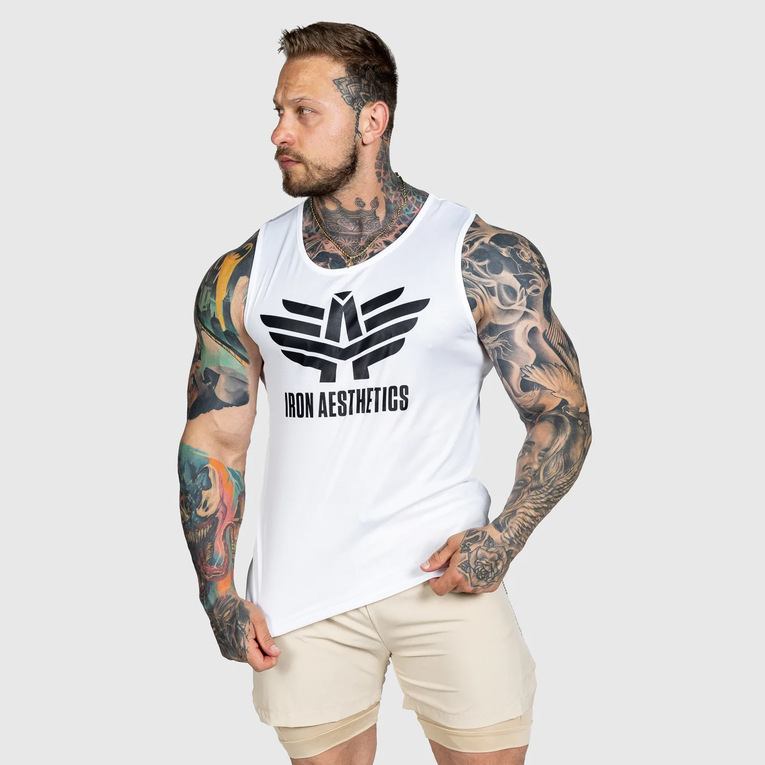 Sportovní tílko Iron Aesthetics Get Fit, bílé-1