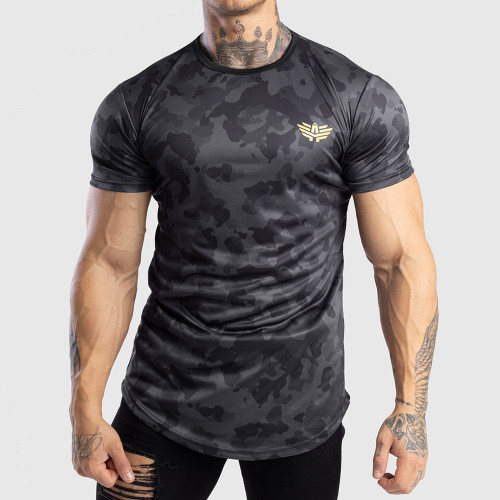 Pánské tričko Iron Aesthetics CAMO, černé