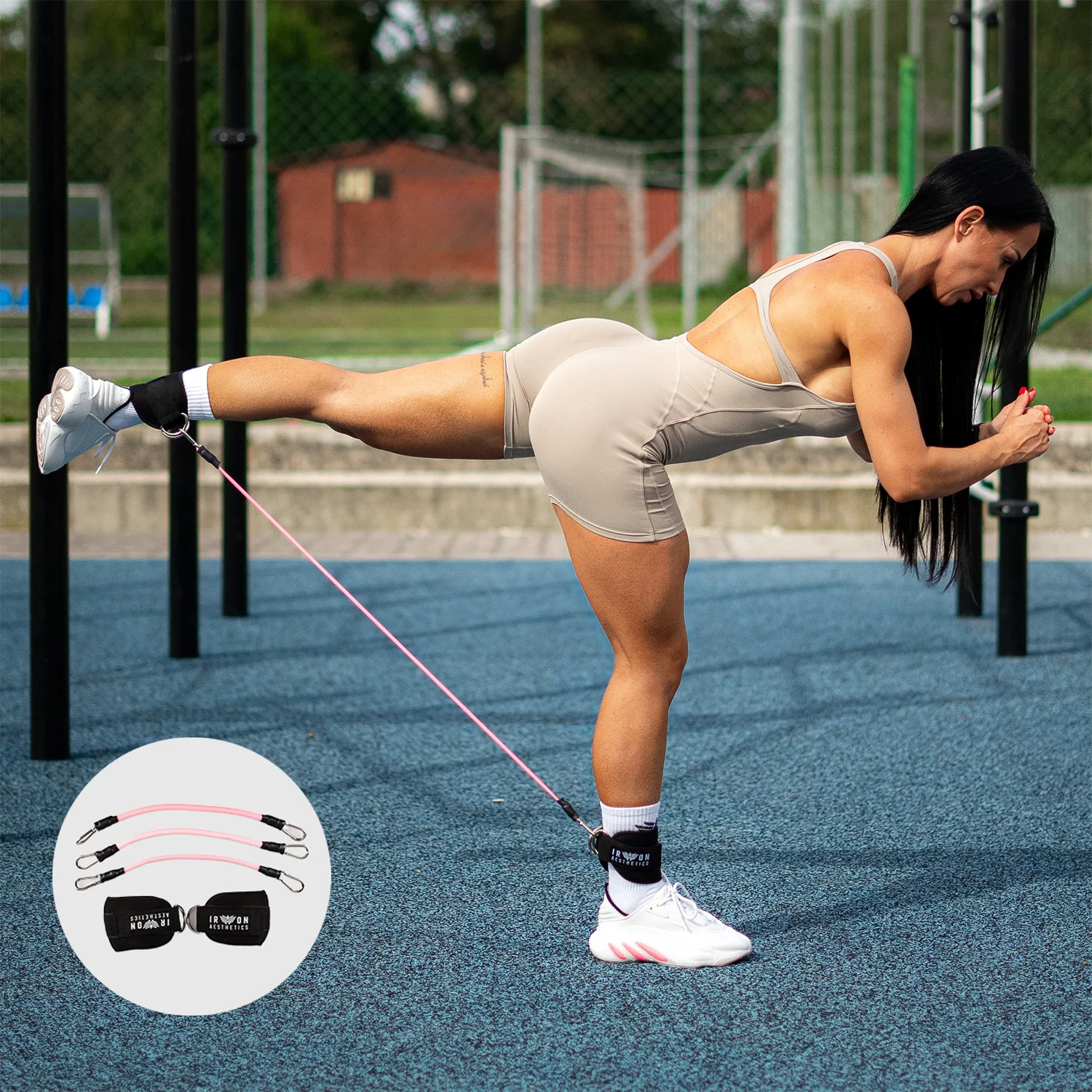 Odporový expandér Iron Aesthetics Ankle Bands, růžový-1