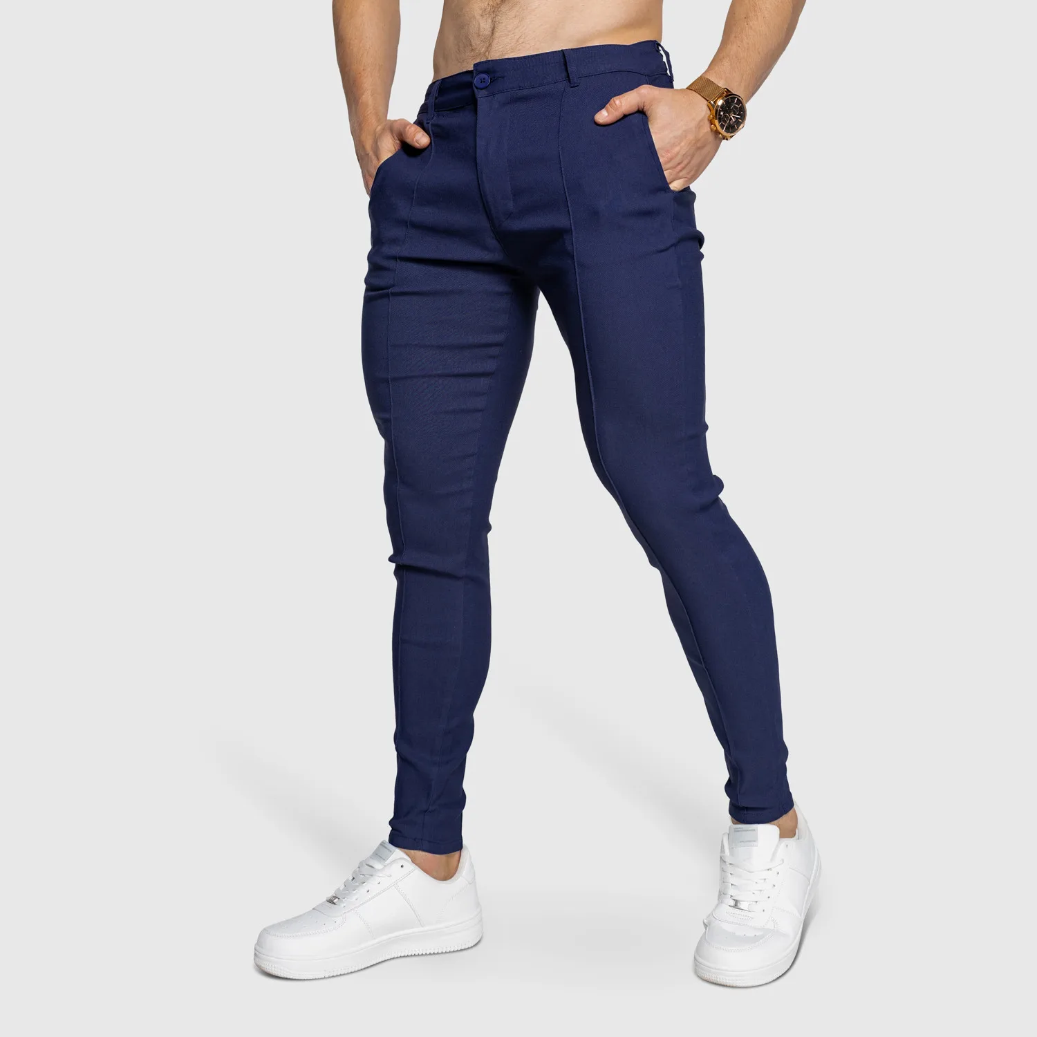 Strečové kalhoty Iron Aesthetics Excellence, navy-1