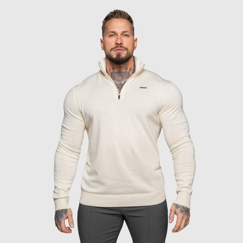 Svetr se zipem Iron Aesthetics Tomas, béžový