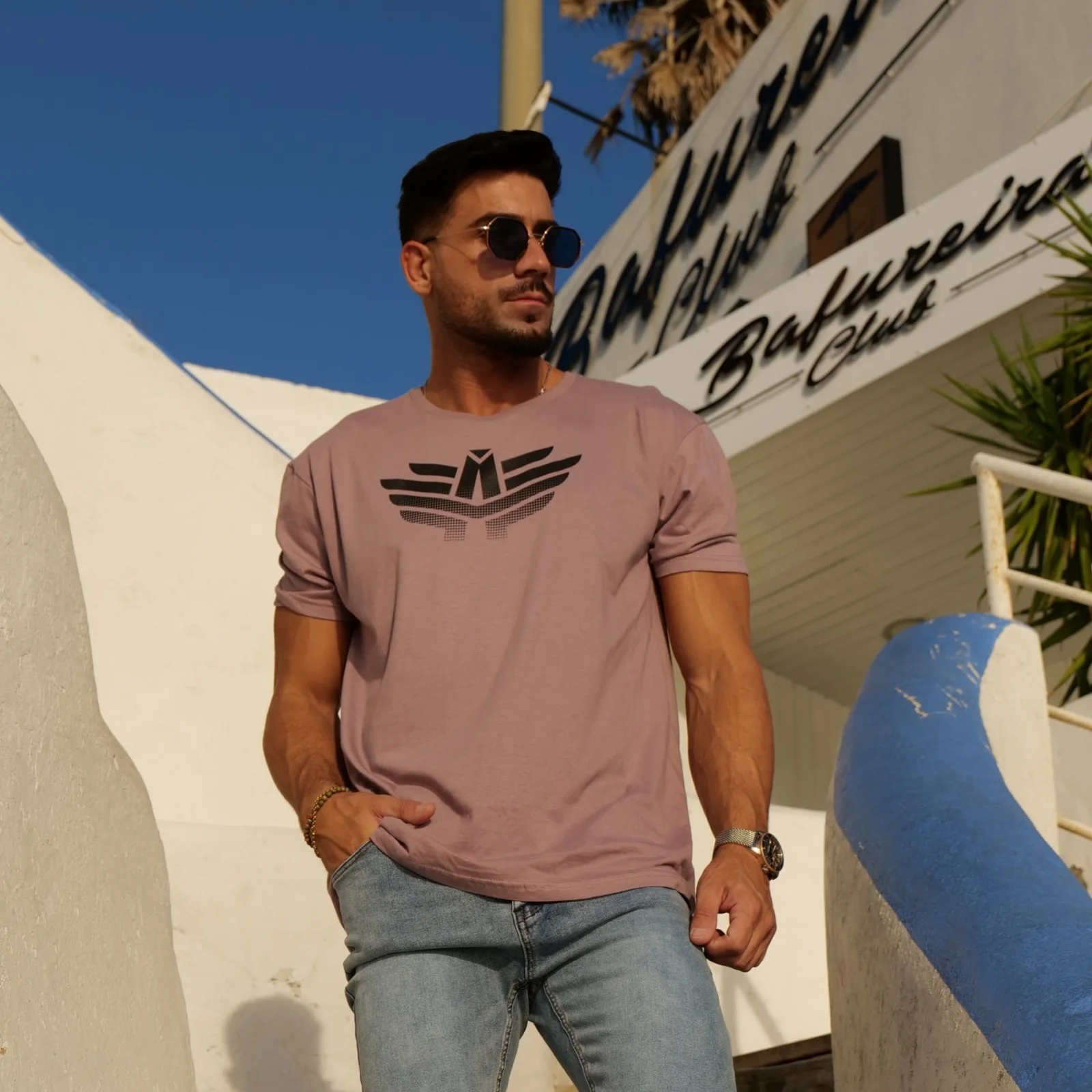 Pánské sportovní tričko Iron Aesthetics Break, starorůžové-1