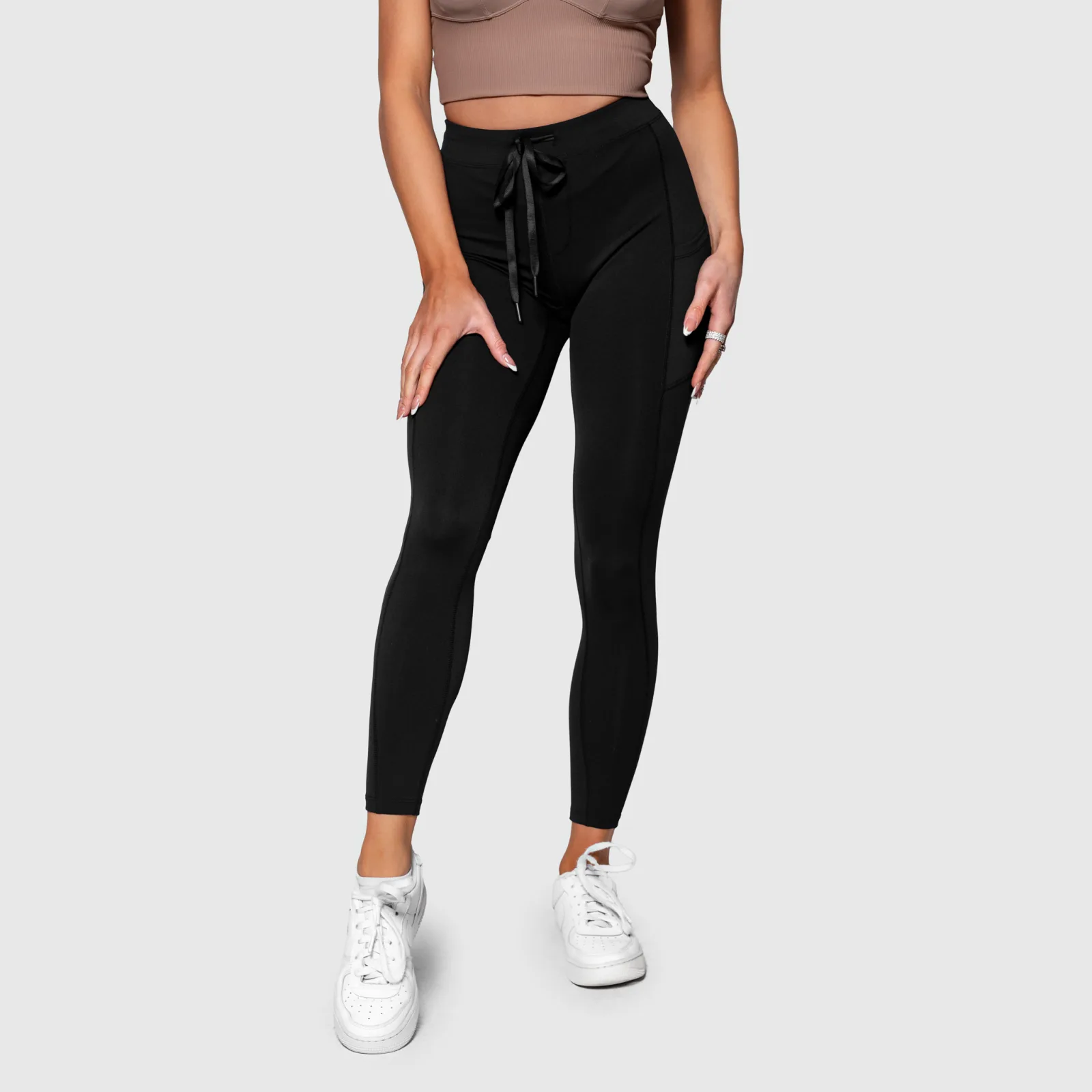 Sportovní legíny s kapsami Iron Aesthetics Active, černé-1