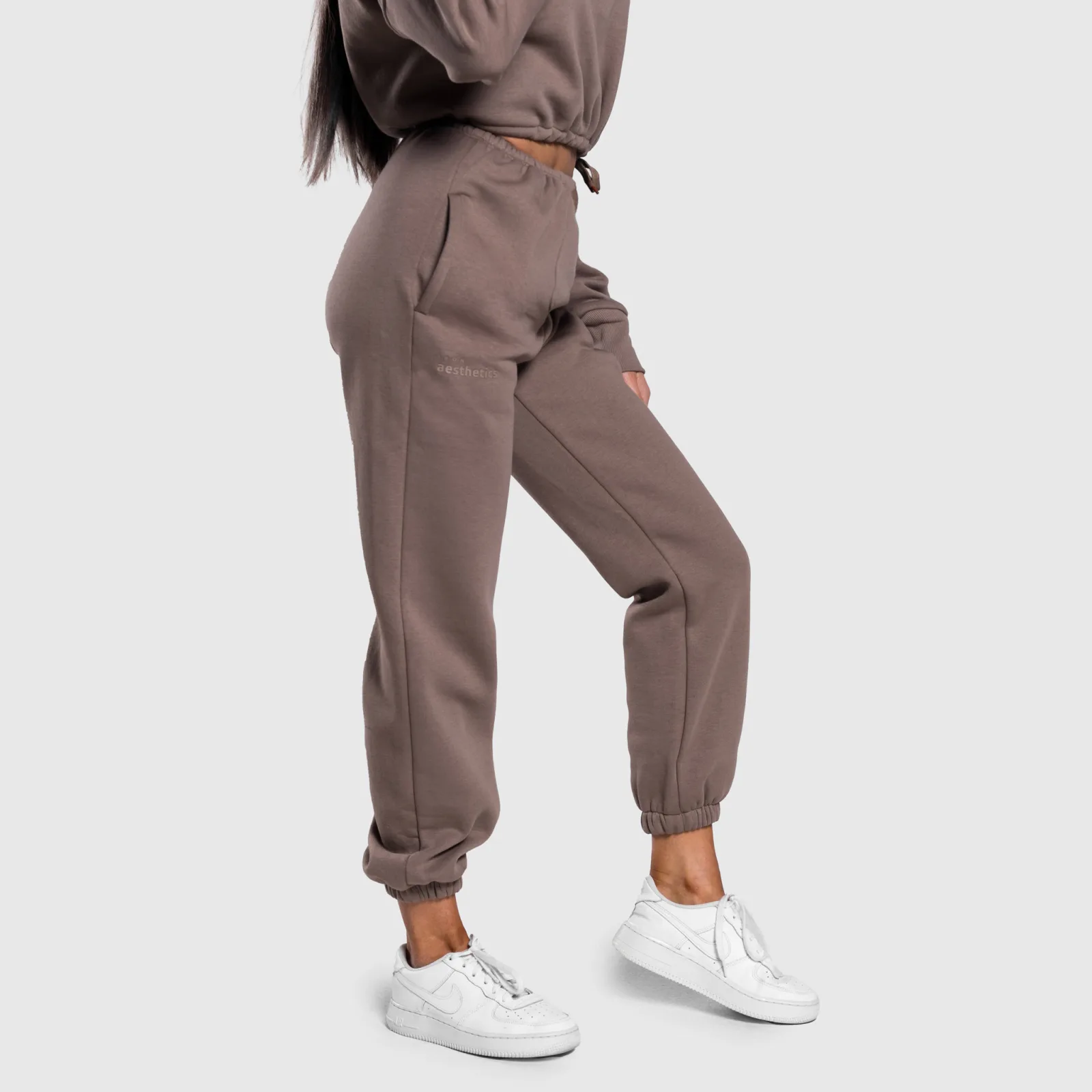 Dámské oversized tepláky Iron Aesthetics Simone, hnědé-1