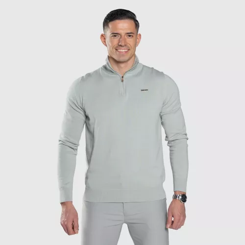 Svetr se zipem Iron Aesthetics Tomas, zelený sage