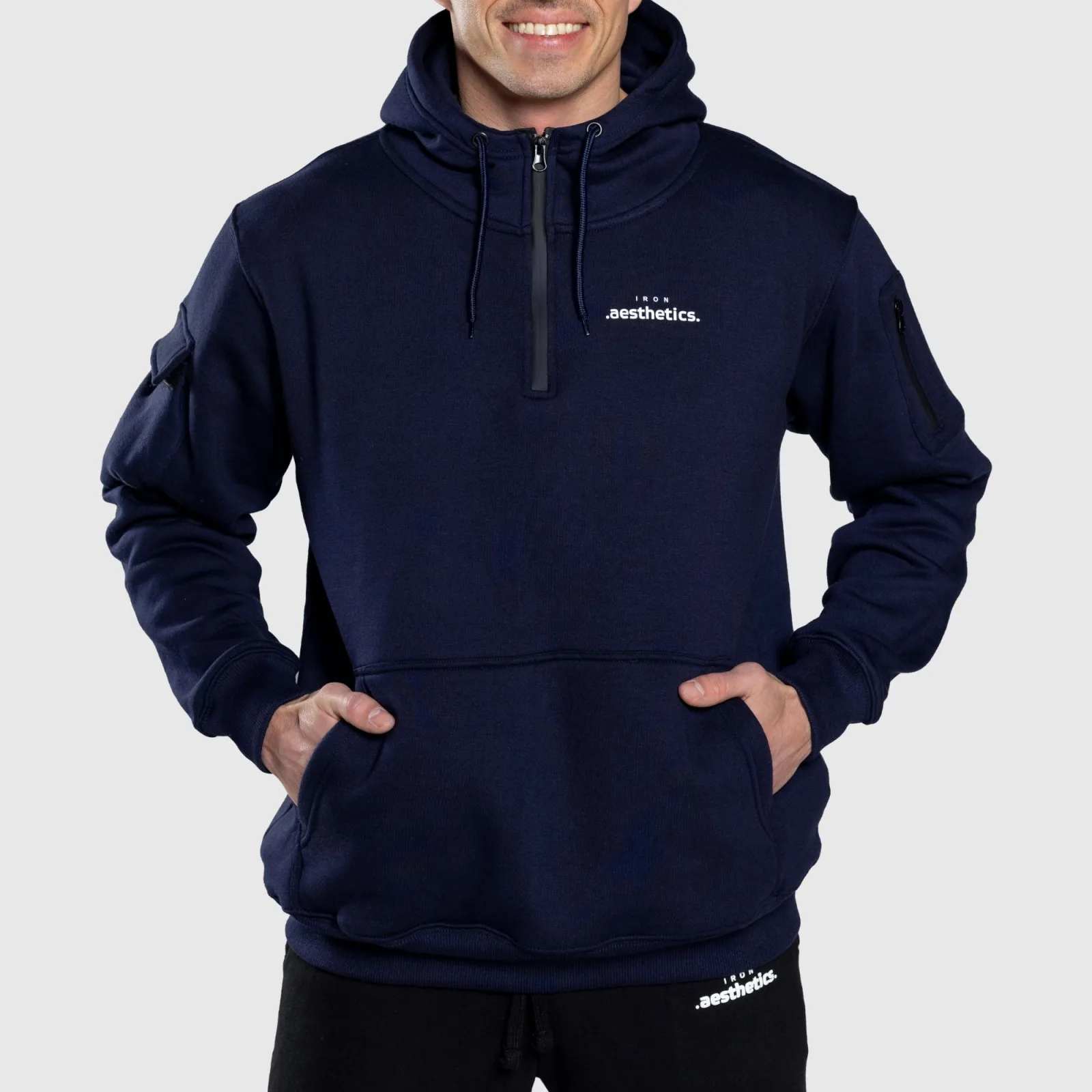 Oversized mikina se zipem Iron Aesthetics Loaded, navy-1