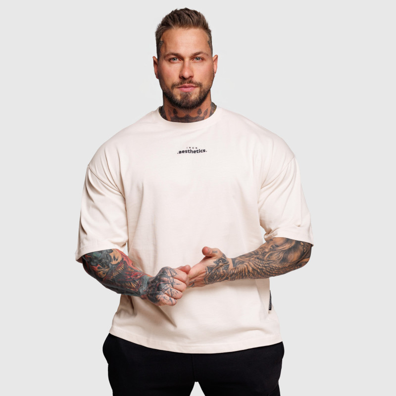Oversize tričko Iron Aesthetics Major, béžové