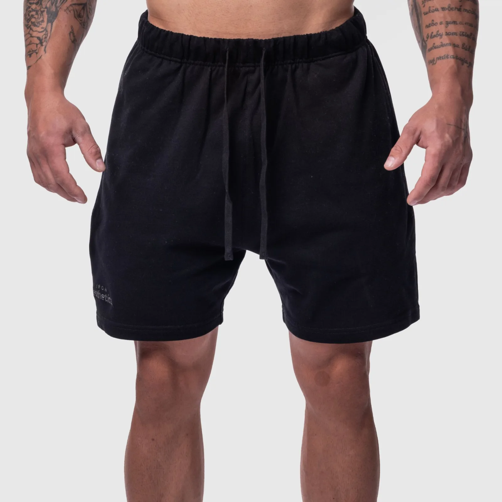 Pánské bavlněné šortky Iron Aesthetics Ambition, černé-1