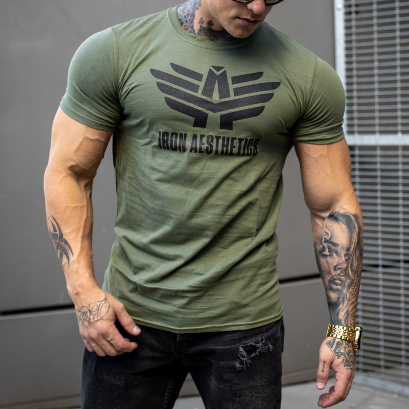 Ultrasoft tričko Iron Aesthetics, vojenská zelená-1