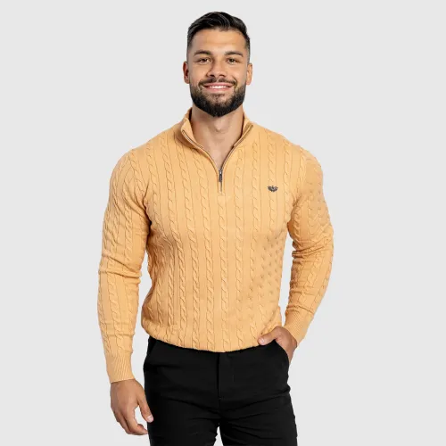 Pánský svetr Cable Knit, camel