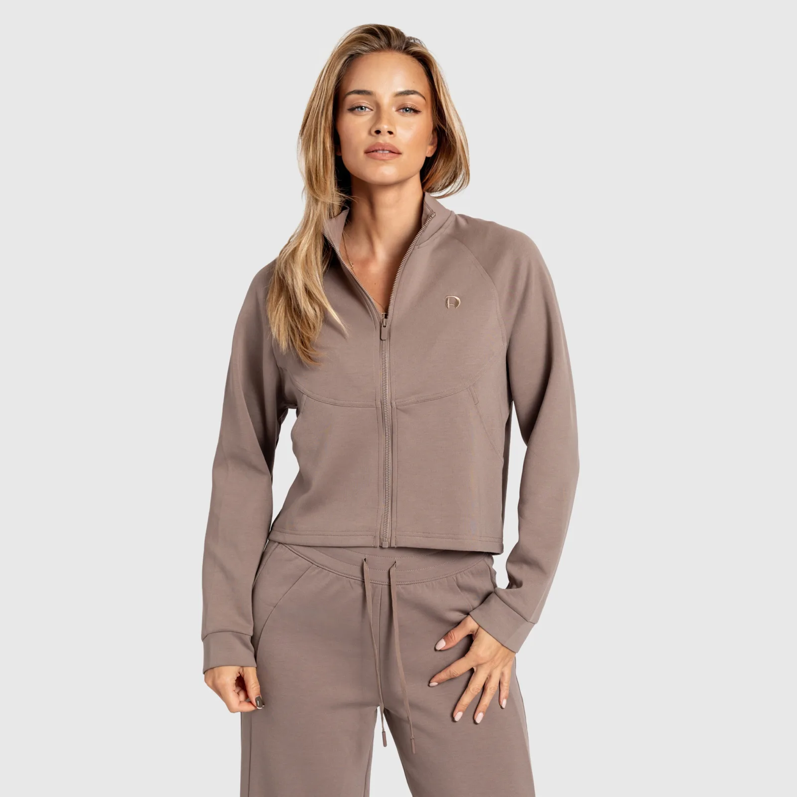 Dámská mikina na zips Iron Aesthetics Enigma, hnědá-1