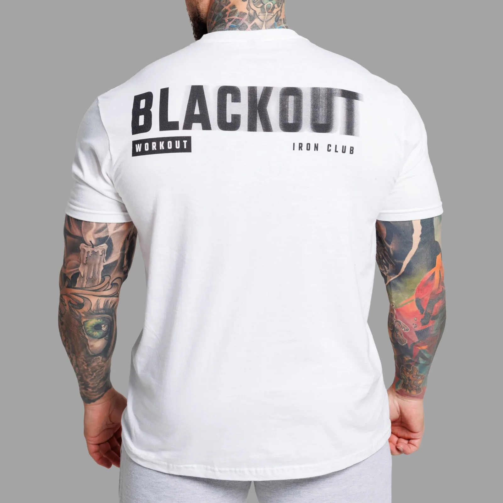 Pánské tričko Iron Aesthetics Blackout, bílé-1