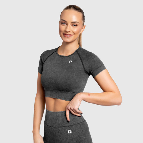 Dámský crop top Iron Aesthetics Faded, washed black