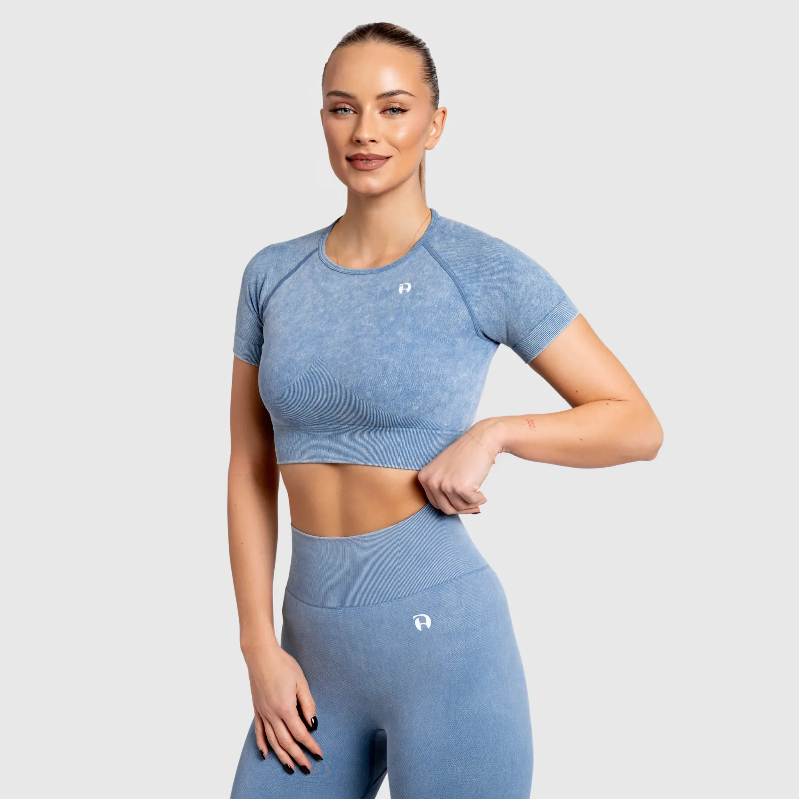Dámský crop top Iron Aesthetics Faded, washed blue-1