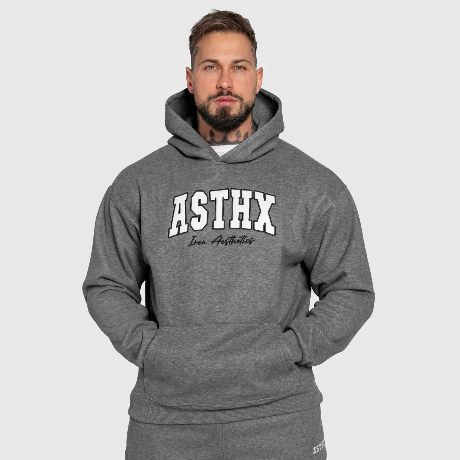 Oversized mikina Iron Aesthetics ASTHX, šedá-1