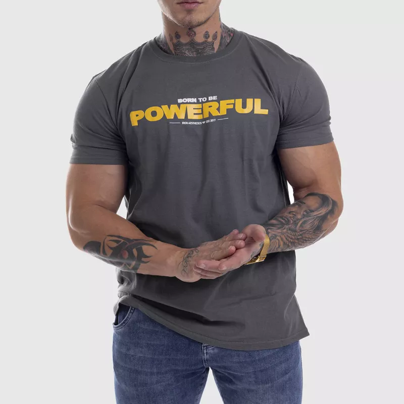 Ultrasoft tričko Iron Aesthetics Powerful, šedá-1