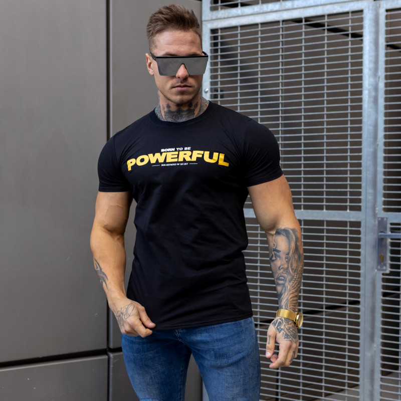 Ultrasoft tričko Iron Aesthetics Powerful, černé-2