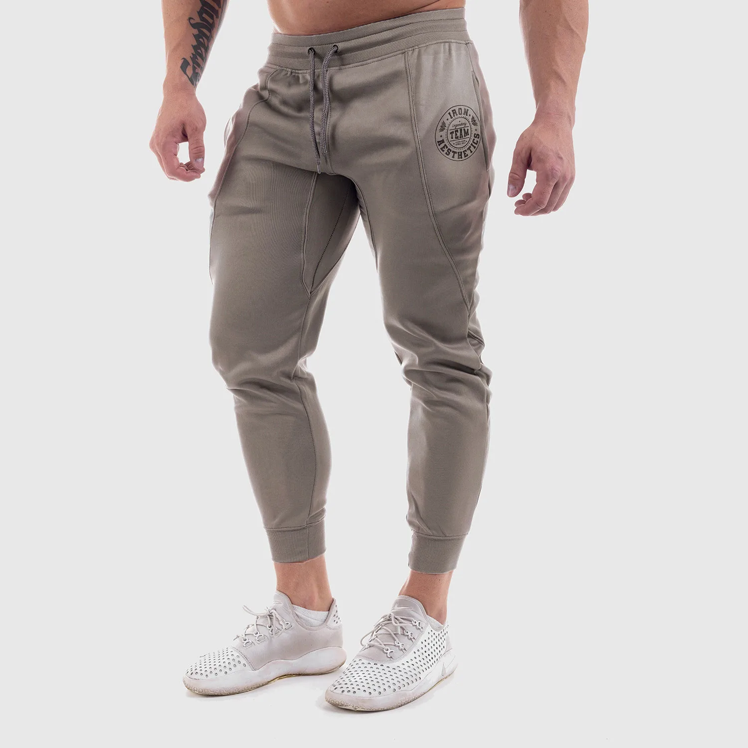 Jogger tepláky Iron Aesthetics Circle Star, šedé-1