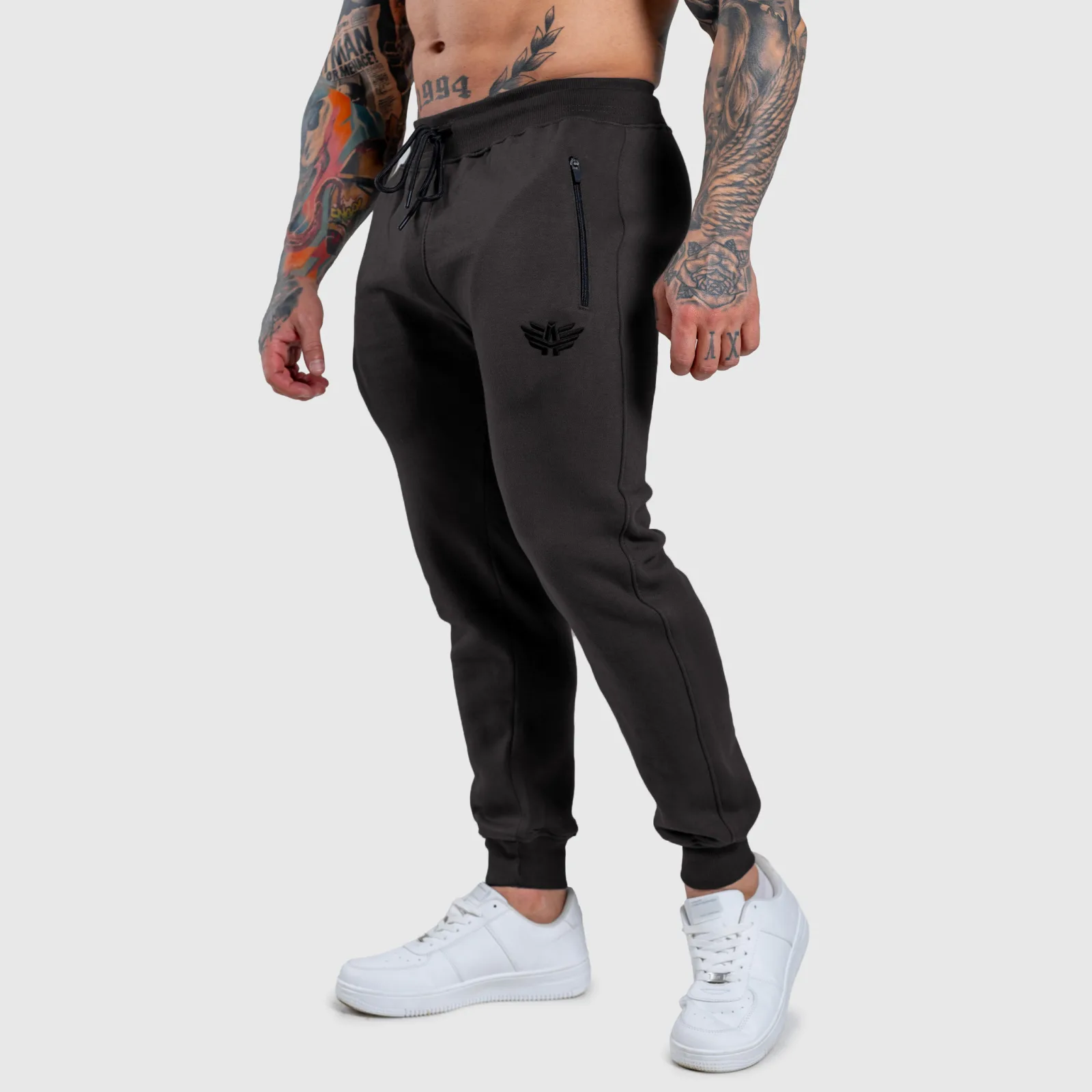 Jogger tepláky Iron Aesthetics Round, šedé-1