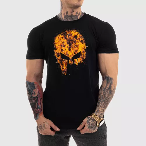 Ultrasoft tričko Iron Aesthetics Skull FIRE, černé