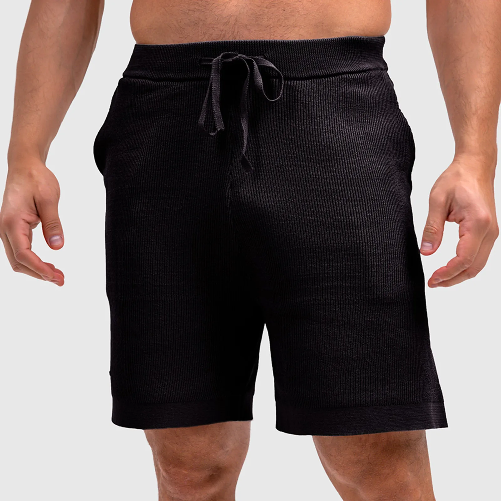 Pánské pletené kraťasy Iron Aesthetics Vibe, černé-1