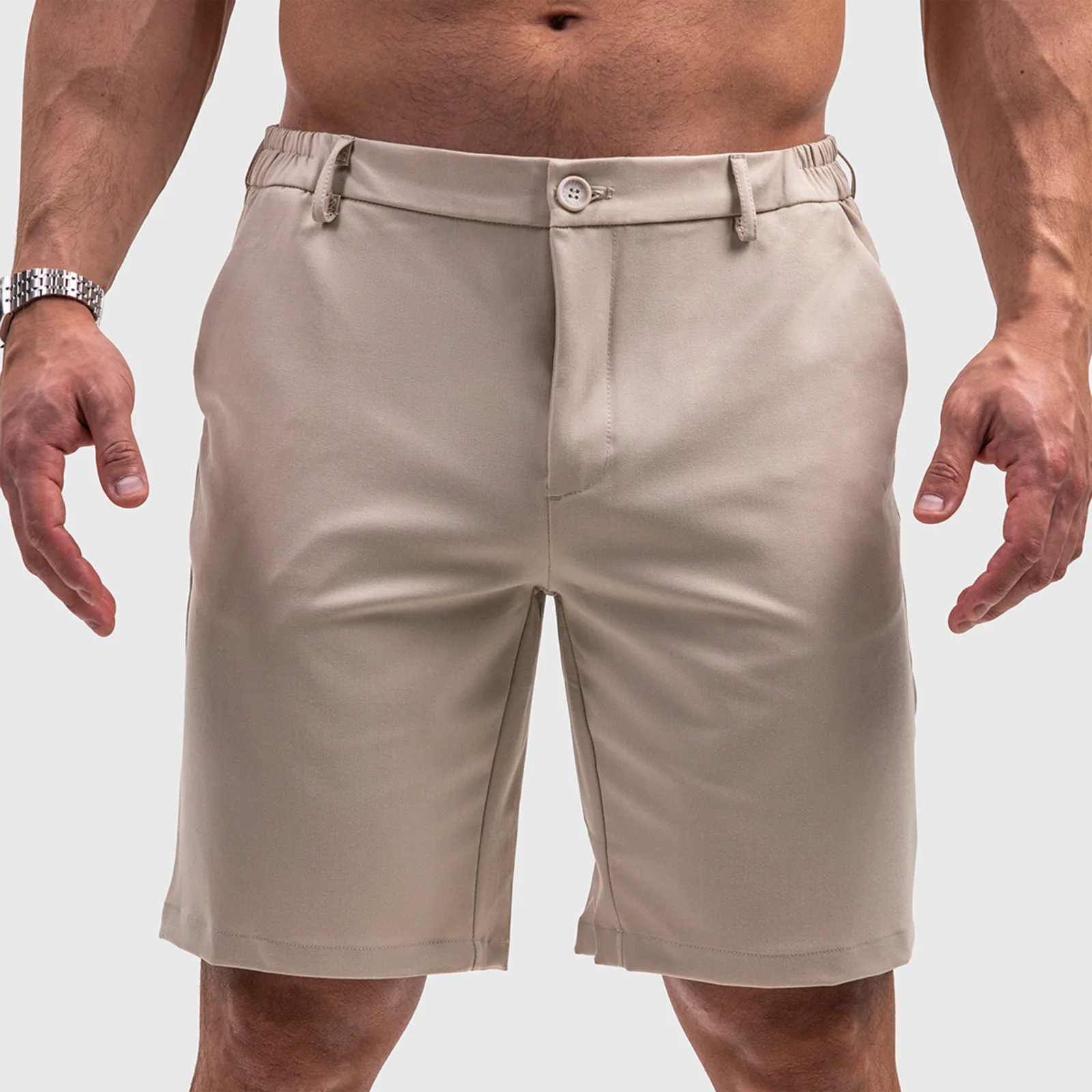 Pánské kraťasy Iron Aesthetics Chino Flex, béžové-1