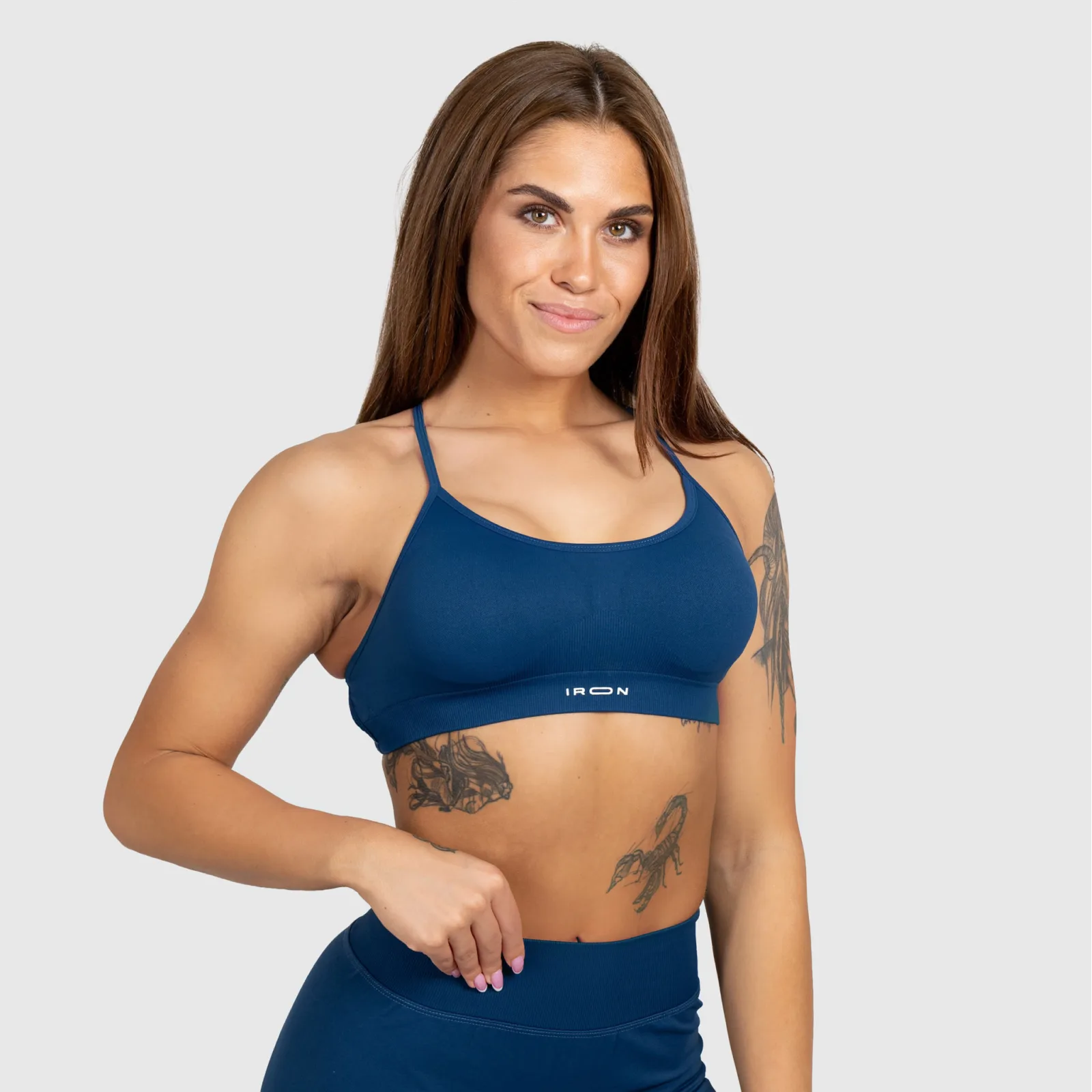 Sportovní podprsenka Iron Aesthetics Shape, modrá midnight-1