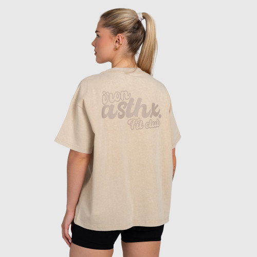 Dámské oversized tričko Iron Aesthetics Fit club, washed beige