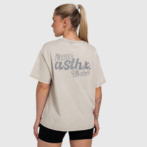 Dámské oversized tričko Iron Aesthetics Fit club, washed grey