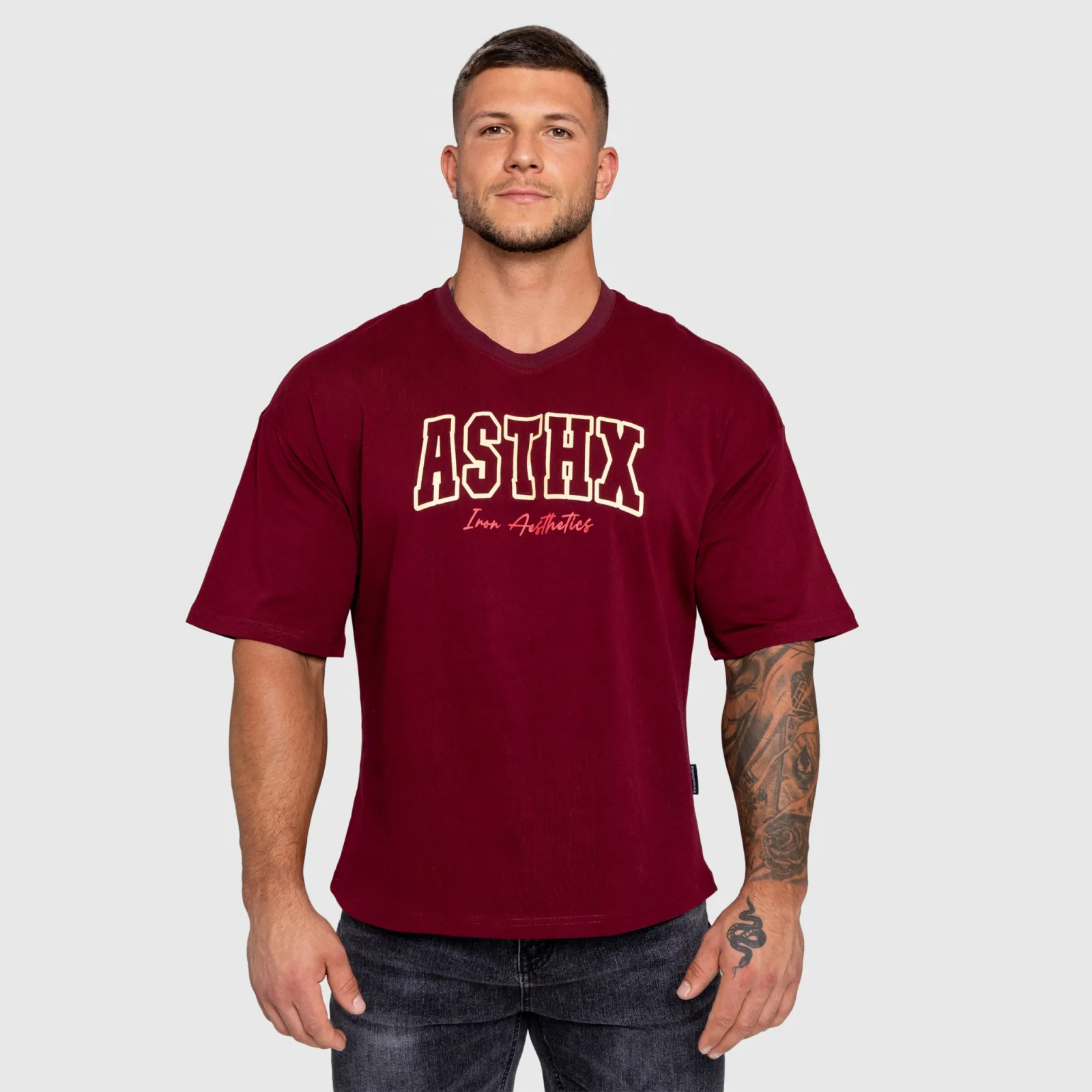 Pánské tričko Iron Aesthetics ASTHX, maroon-1