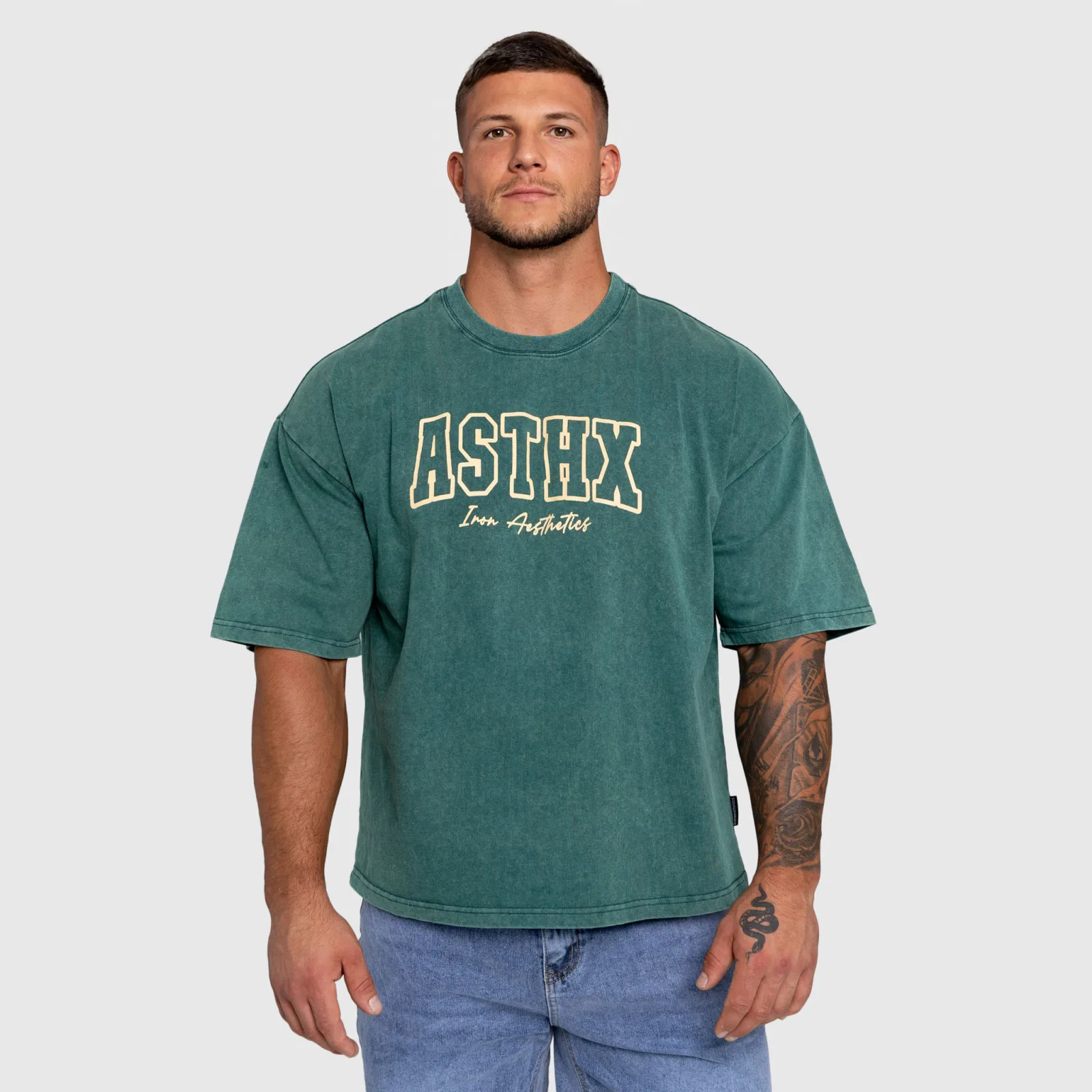 Pánské tričko Iron Aesthetics ASTHX, washed green-1
