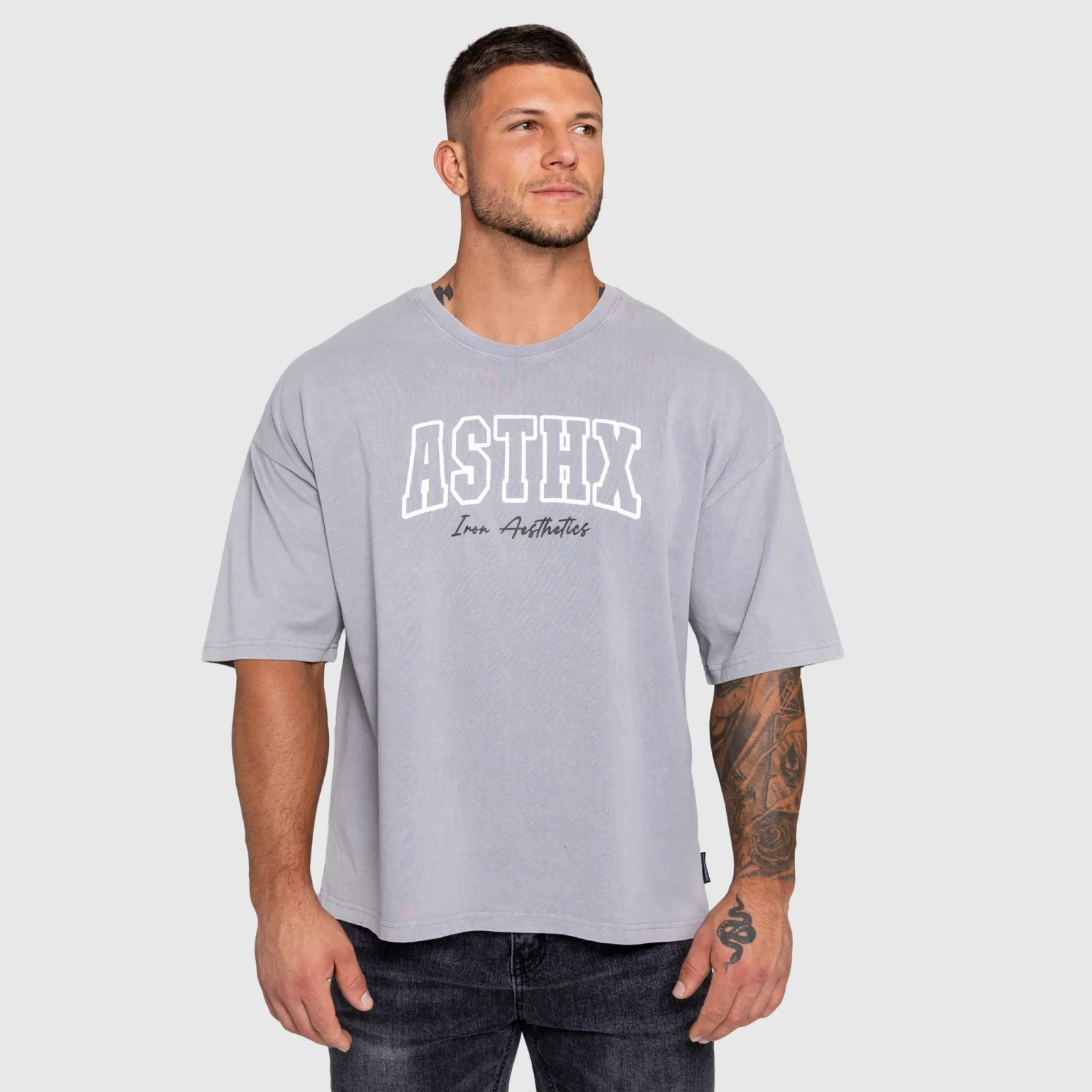 Pánské tričko Iron Aesthetics ASTHX, washed grey-1