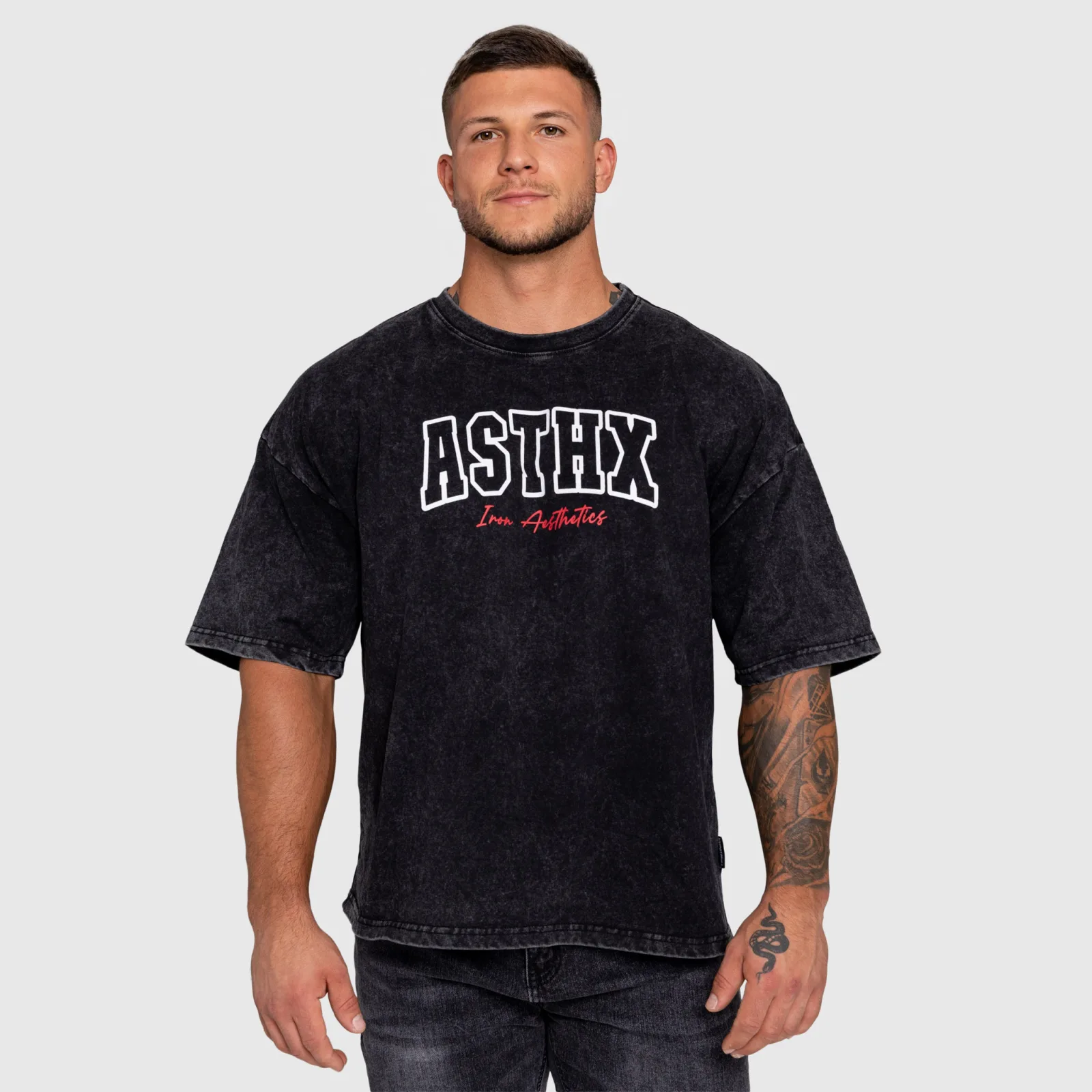 Pánské tričko Iron Aesthetics ASTHX, washed black-1
