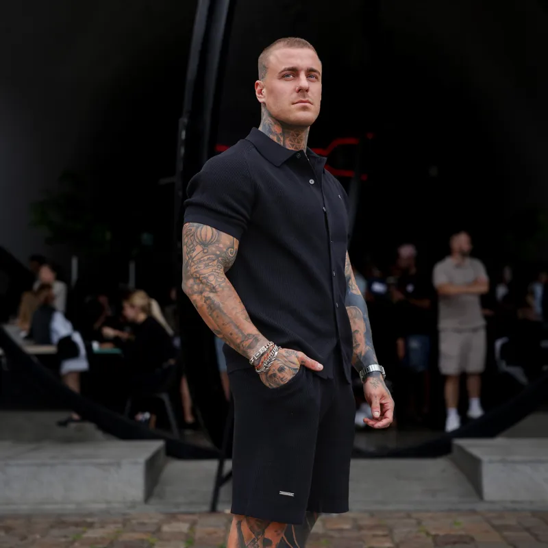 Pánská pletená souprava Iron Aesthetics Vibe, černá-2