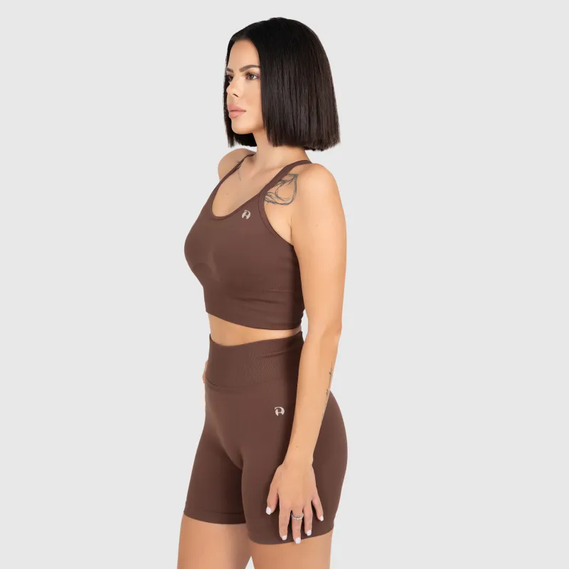 Dámská sportovní souprava Iron Aesthetics Ultimate short, hnědá-4
